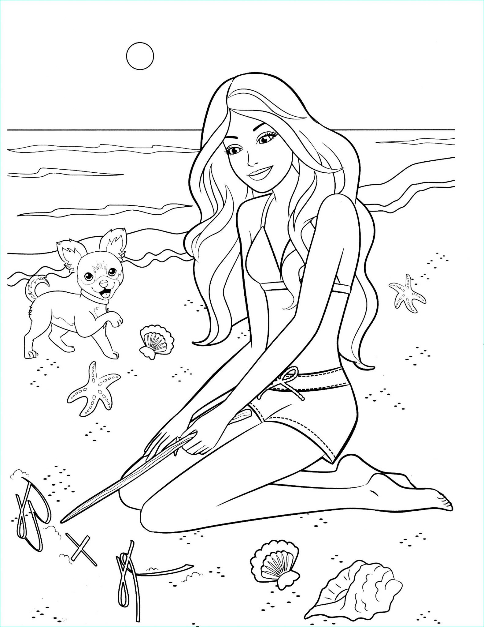 Dessin Colorier Barbie Nouveau Photos Coloriage Barbie La Plage The