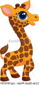 Bébé Girafe Dessin Élégant Collection Bébé Mignon Girafe Dessin Animé Mignon Vecteur