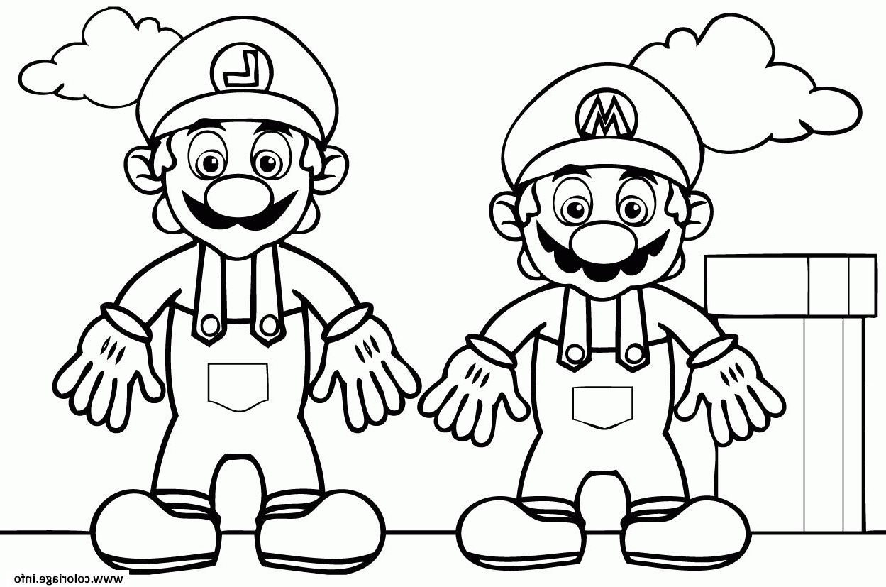 Coloriage à Imprimer Gratuit Disney Beau Photos Coloriage Mario and Luigi Dessin