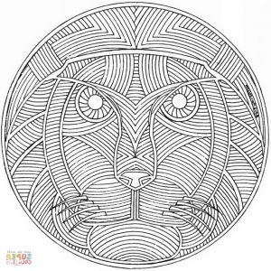 Coloriage Animal Mandala Nouveau Stock Celtic Mandala with Lion Face Coloring Page