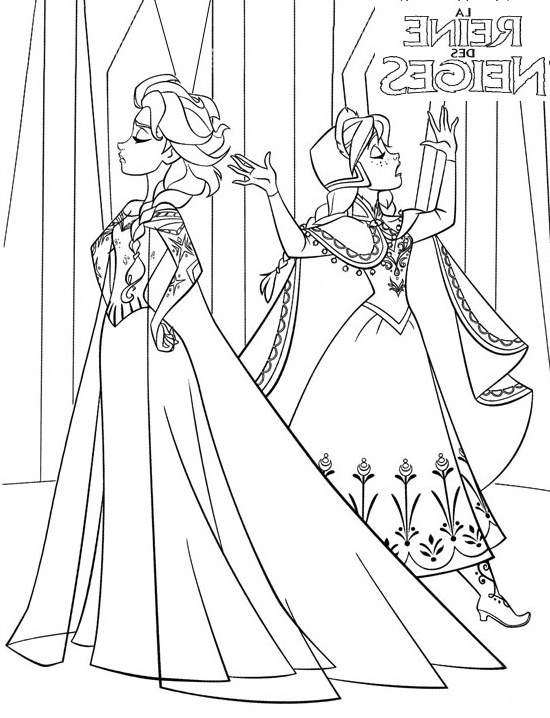 coloriage elsa et anna ne s entendent pas