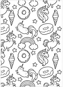 Coloriage Licorne Kawai Nouveau Images Pusheen Donuts Et Licornes Coloriage Kawaii Coloriages