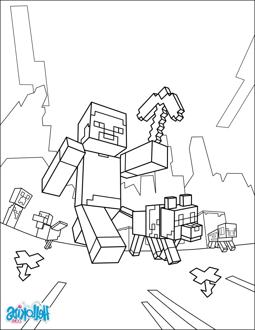 Coloriage Minecraft Beau Photos Minecraft Coloring Page Taking A Walk Coloring Pages