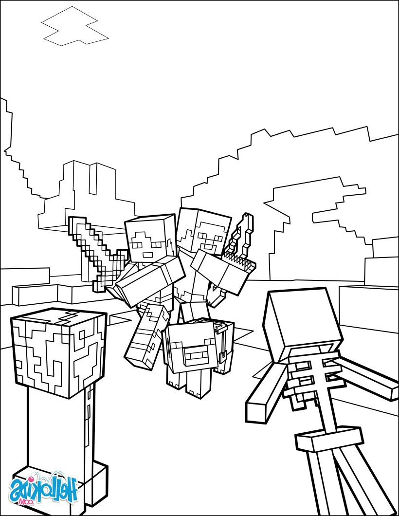 Coloriage Minecraft Cool Collection Minecraft Coloring Page Fight All the Mobs Coloring