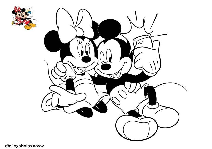Coloriage Minnie Et Mickey Beau Photos Coloriage Selfie Disney Mickey Et Minnie Dessin