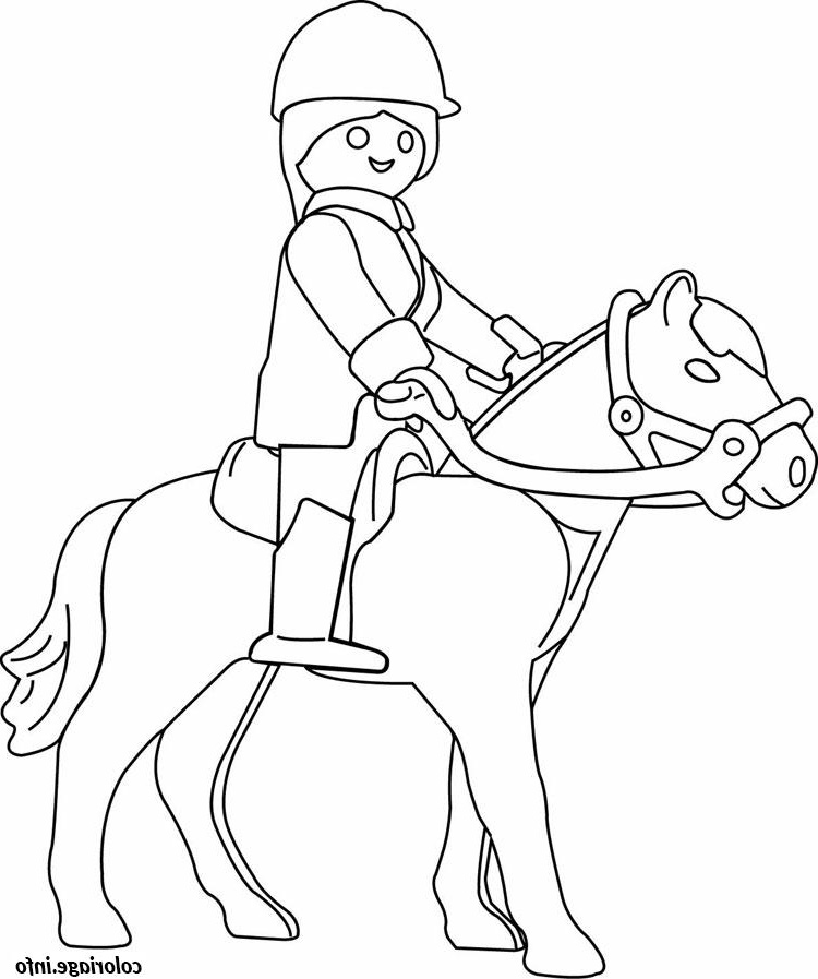 Coloriage Playmobil Police Beau Stock Coloriage Playmobil A Cheval Dessin