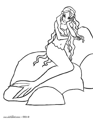 Coloriage Sirène A Imprimer Beau Image Meerjungfrau Auf Einem Felsen Zum Ausmalen Zum Ausmalen