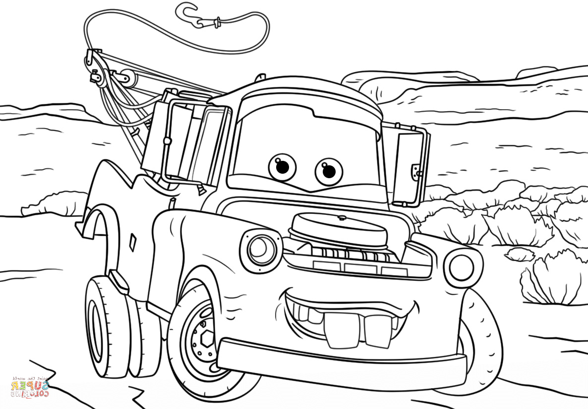Coloriage Voiture Cars Inspirant Photos tow Mater From Cars 3 Coloring Page