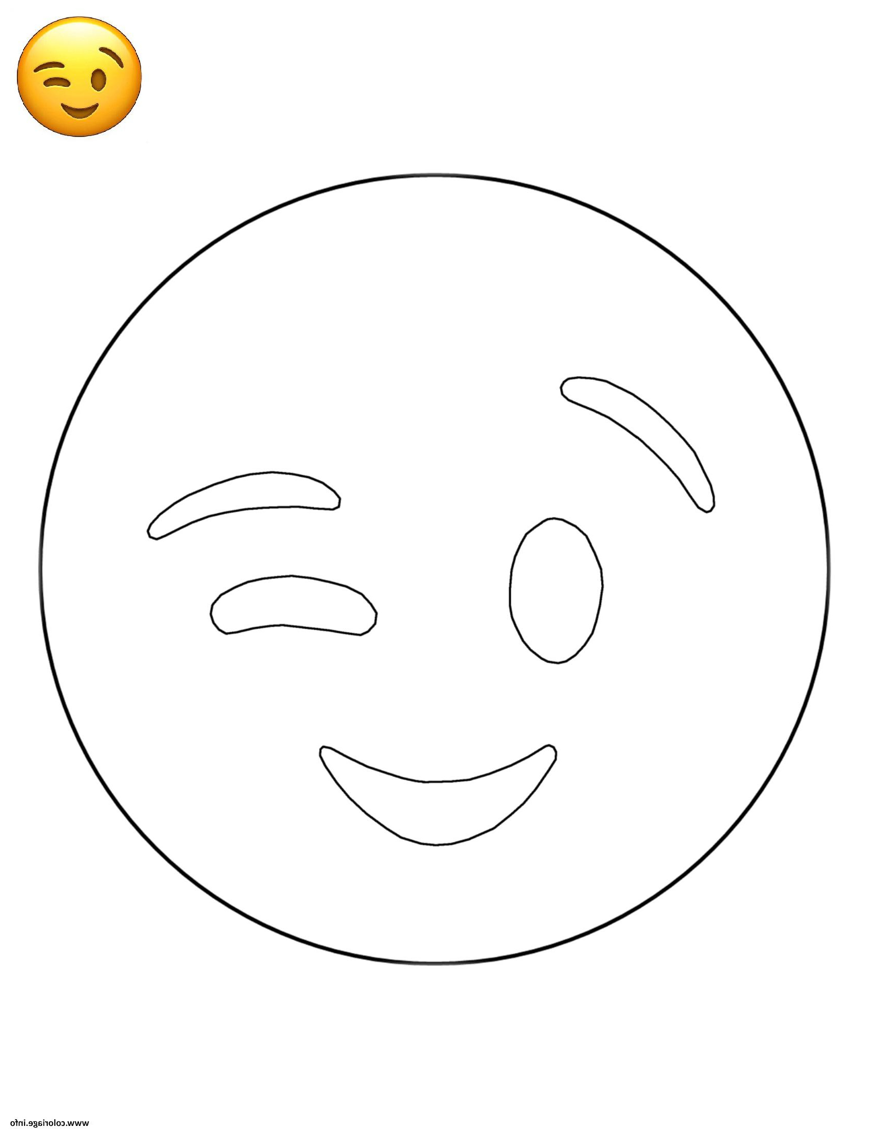 Dessin Emoji A Imprimer Luxe Images Coloriage Emoji Wink Smiley Jecolorie
