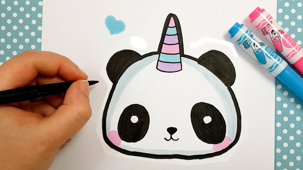 Dessin Kawaii A Imprimer Et A Colorier Cool Images Ment Dessiner Un Panda Licorne Kawaii Emoji Clipzui