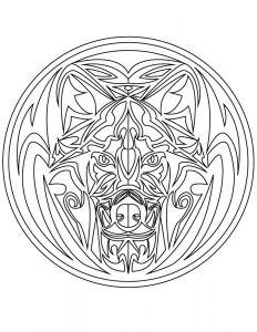 Dessin Loup Mandala Bestof Galerie Mandala Tattoo Tribal Loup à Imprimer Gratuit Artherapie
