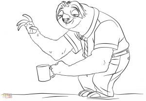 Dessin Zootopie Beau Photographie Sloth Flash From Zootopia Coloring Page