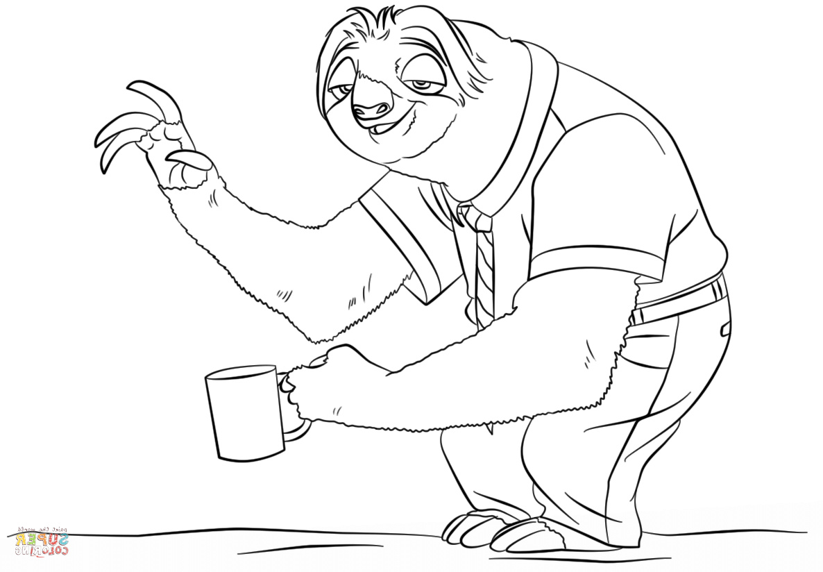 Dessin Zootopie Beau Photographie Sloth Flash From Zootopia Coloring Page