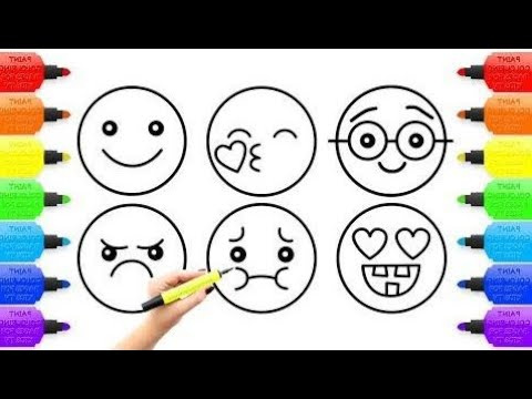 Emoji A Colorier Beau Images Ment Dessiner Six Emoji