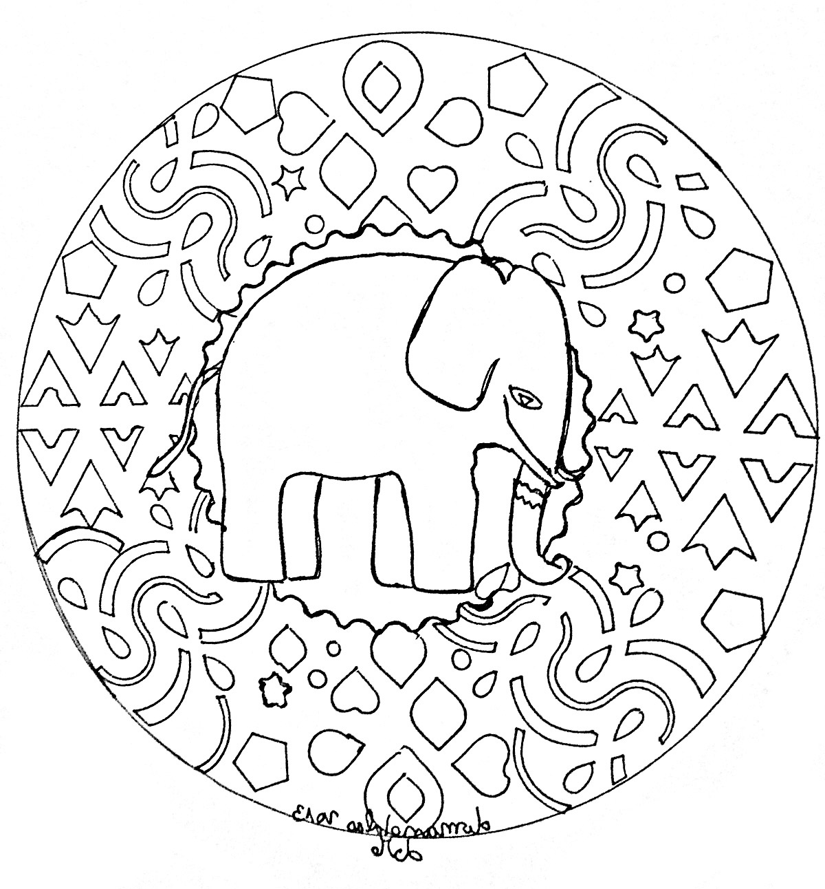 Mandala Animaux Facile à Imprimer Cool Photographie Mandala Facile Elephant Coloriage Mandalas Coloriages
