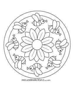 Mandala Animaux Facile à Imprimer Luxe Photos Coloriage Mandala L Abeille Et La Rose Facile Dessin