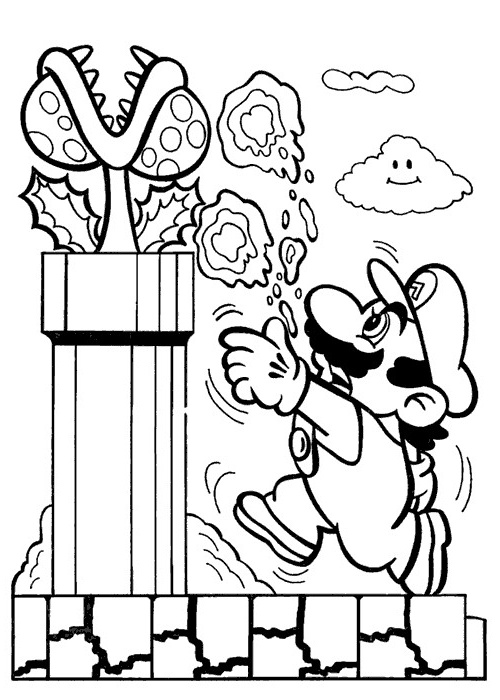 Mario Bros Coloriage Luxe Photos Coloriage Mario Et Plante Carnivore Dessin Gratuit à Imprimer