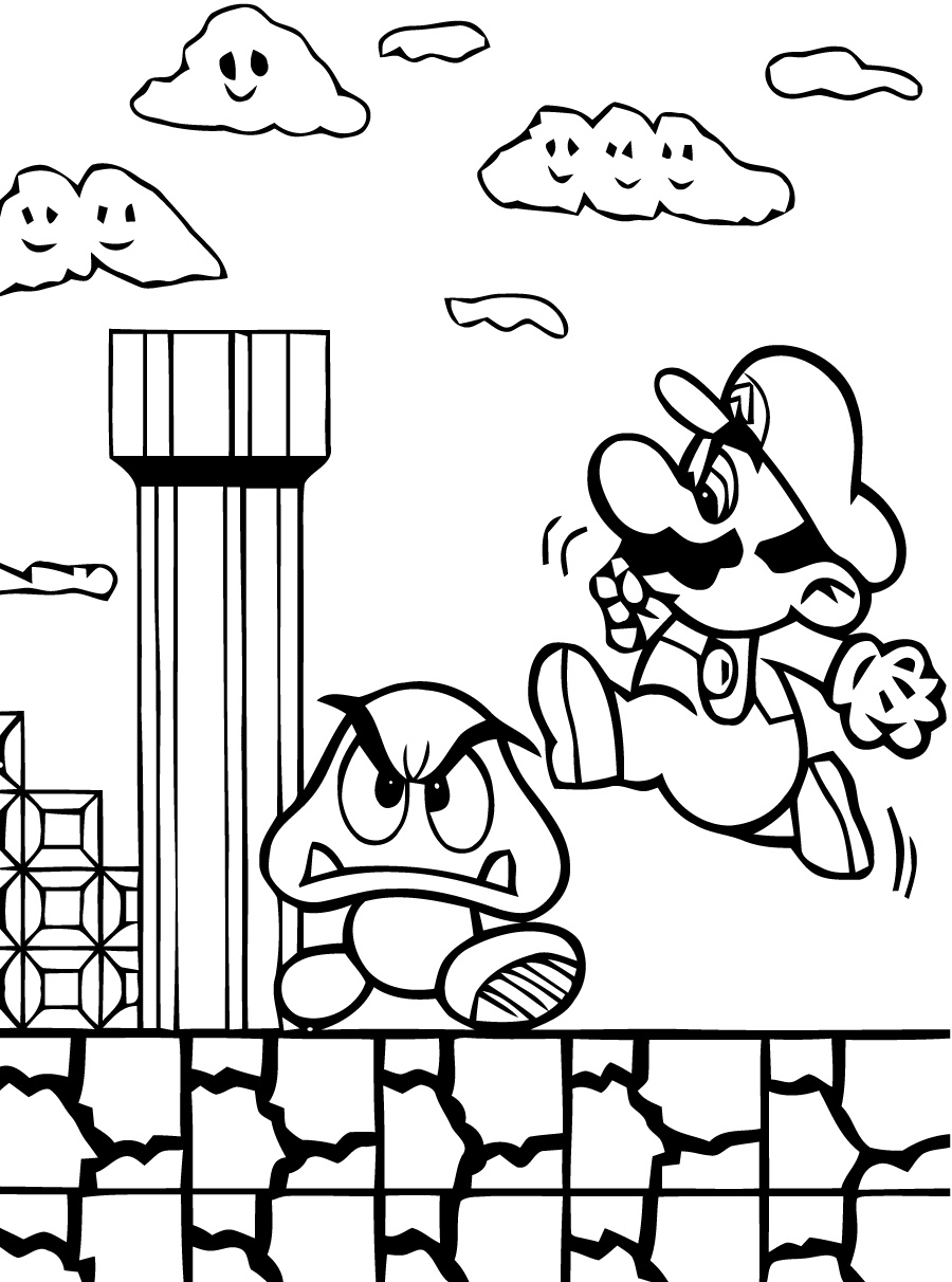 Mario Bros Coloriage Unique Images Des Coloriages Gratuits Super Mario à Imprimer Et à