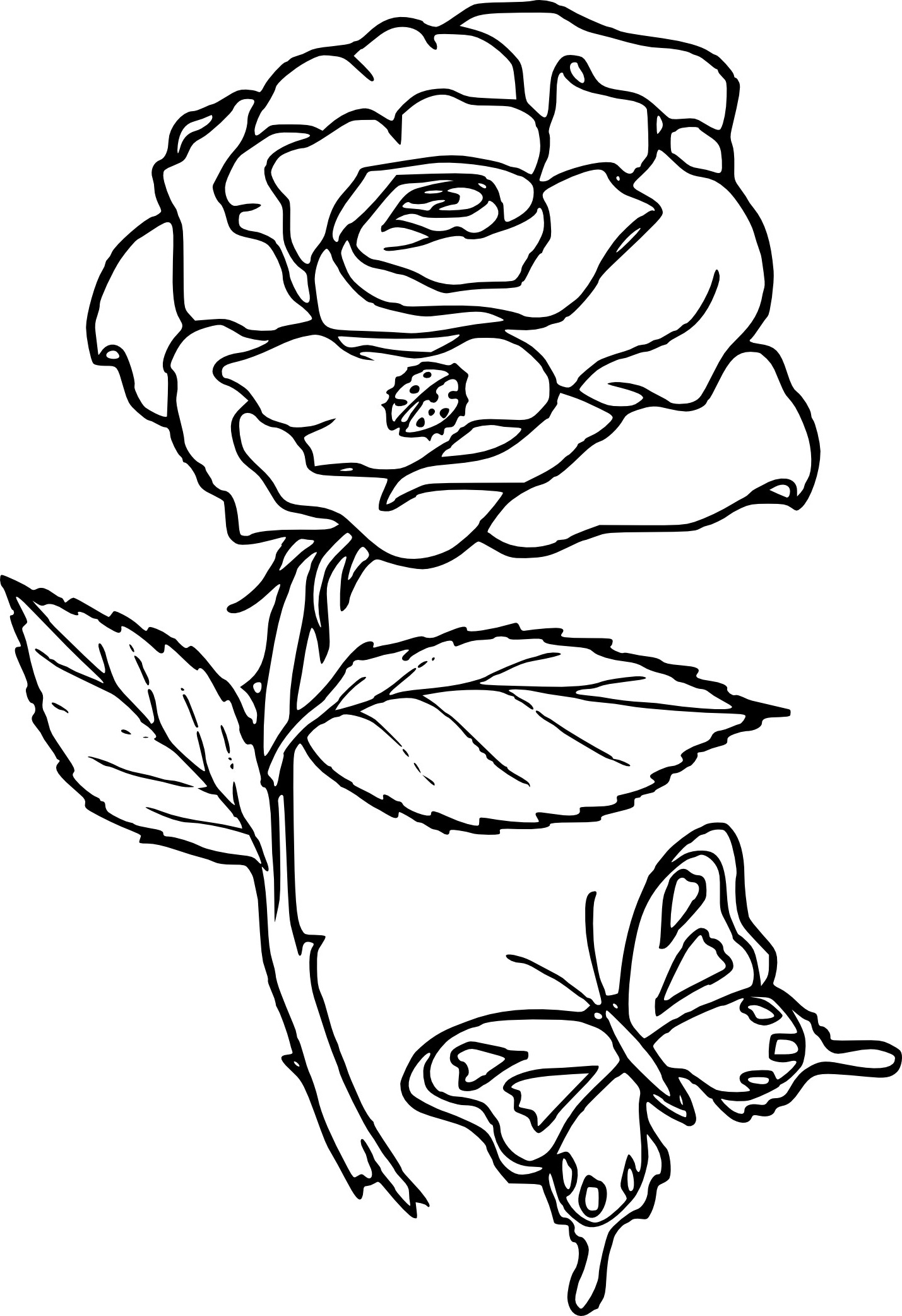 Rose A Colorier Inspirant Photos Coloriage Rose Fleur à Imprimer