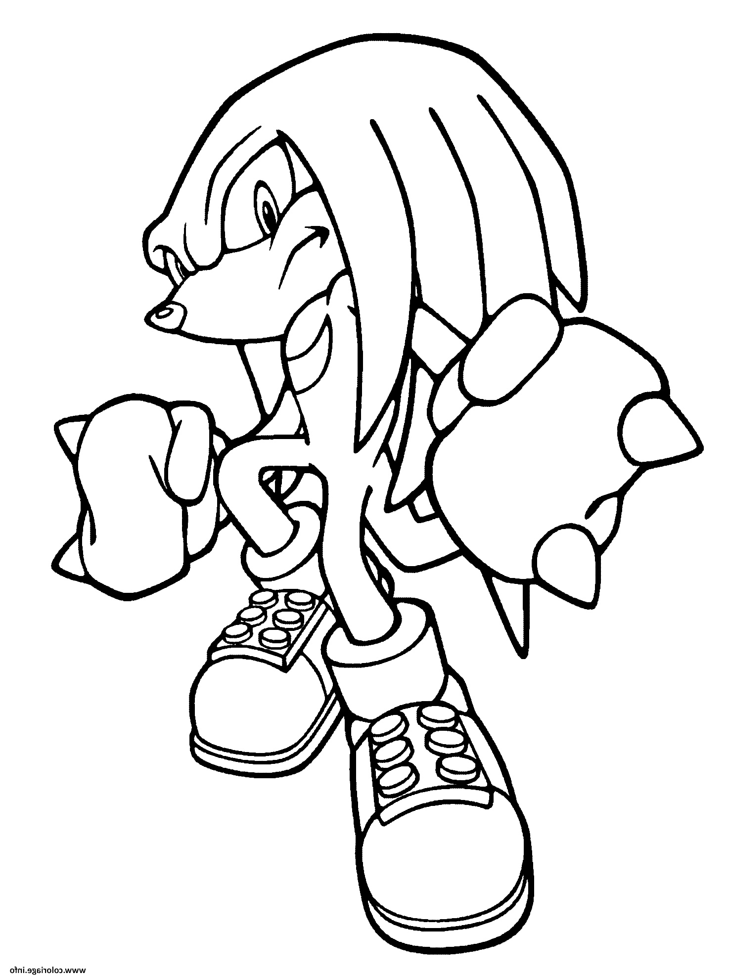 Sonic A Colorier Élégant Images Coloriage Knuckles sonic Dessin