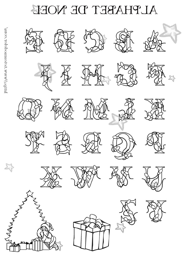 Alphabet A Colorier Élégant Photos Alphabet De Noël à La Guirlande Lumineuse à Colorier