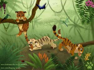 Animaux De La Jungle Dessin Nouveau Collection Dessin Trois Tigrons Qui Jouent Lyxa Graphisme