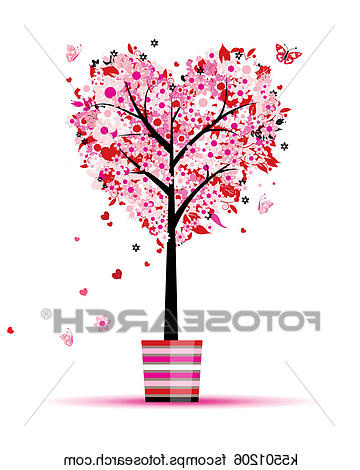 Arbre Coeur Dessin Nouveau Stock Clipart été Floral Arbre forme Coeur Dans Pot Pour