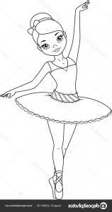 Ballerine Dessin Bestof Stock Cartoon Ballerina Kleurplaat — Stockvector © Malyaka