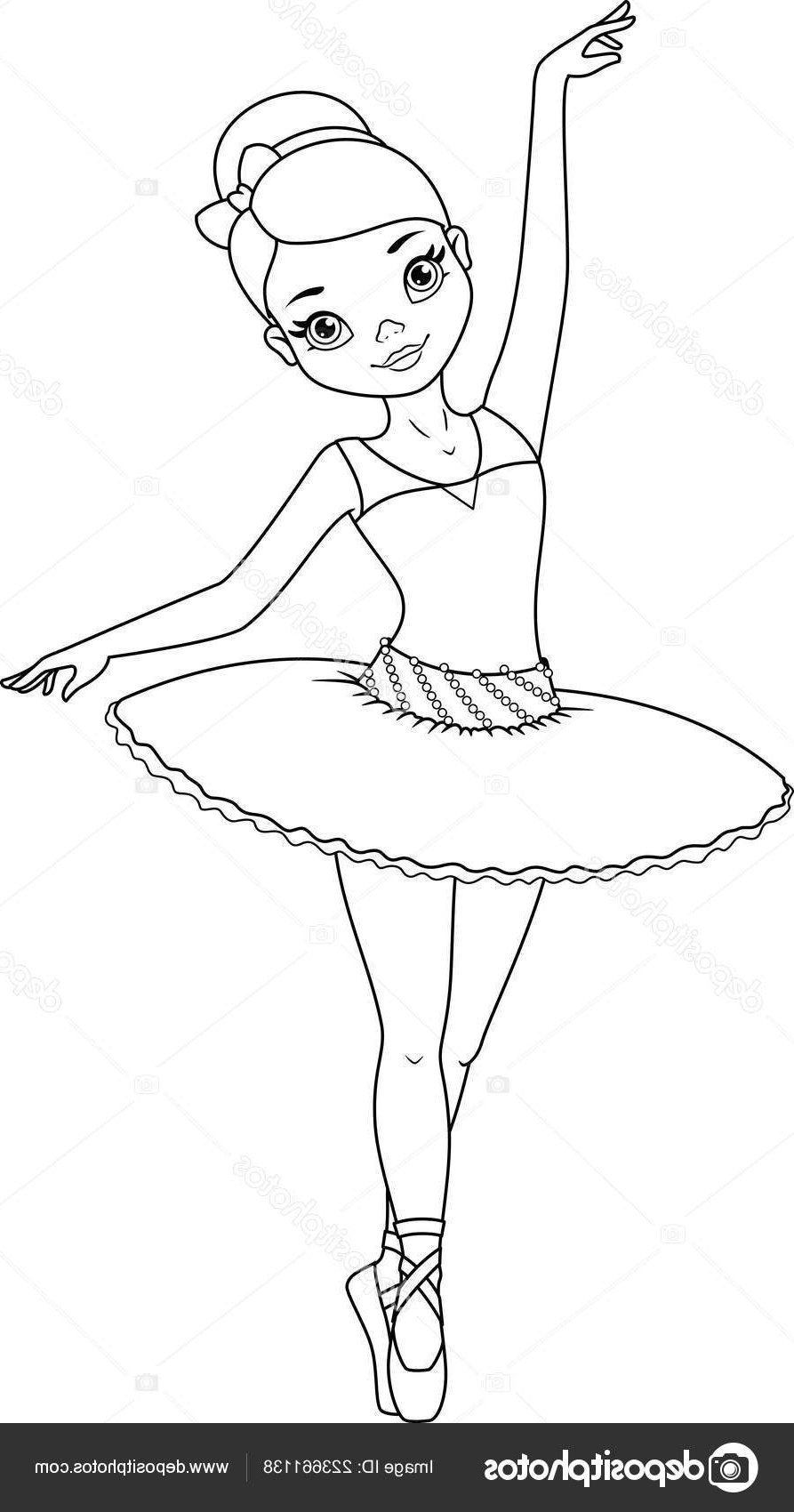 Ballerine Dessin Bestof Stock Cartoon Ballerina Kleurplaat — Stockvector © Malyaka