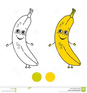 Banane à Colorier Cool Collection Banane Page De Livre De Coloriage Illustration De Vecteur