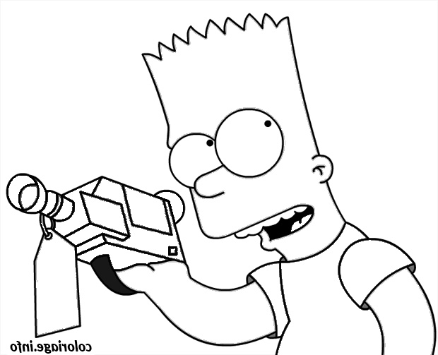Bart Dessin Unique Images Coloriage Bart Simpson Avec Un Camescope Dessin