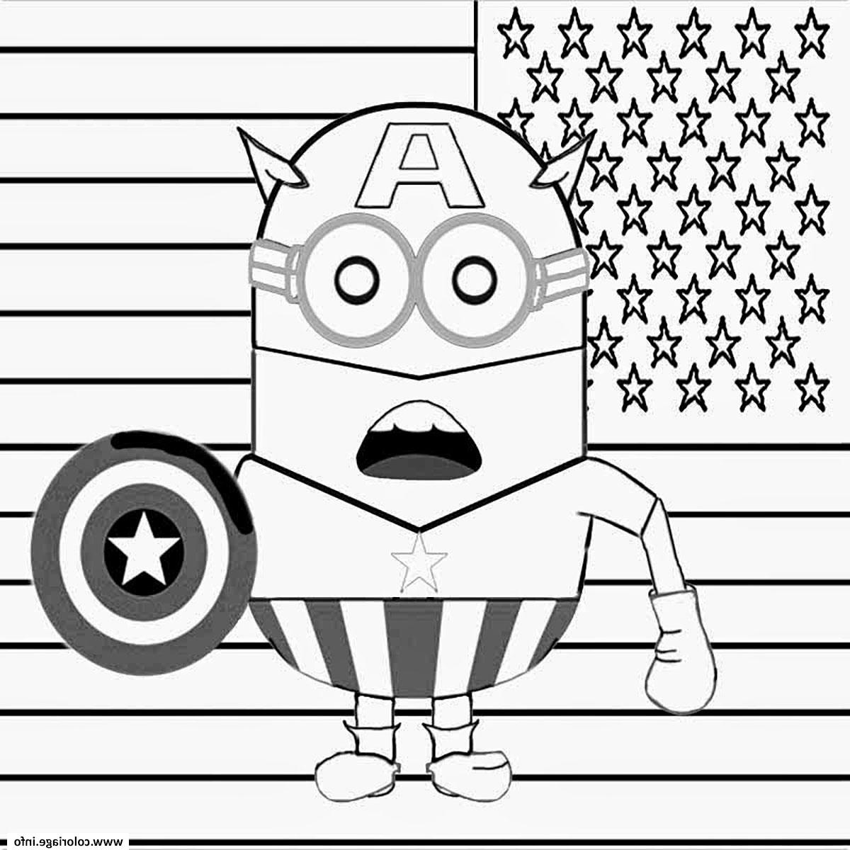 Capitaine America Coloriage Cool Images Coloriage Hero Minion Captain America Dessin