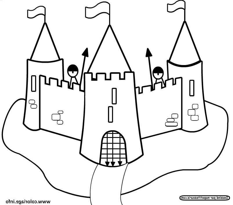 Chateau A Dessiner Luxe Stock Coloriage Chateau fort Maternelle Jecolorie