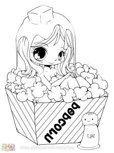 Chibi Coloriage Beau Image Chibi Popcorn Girl Coloring Page