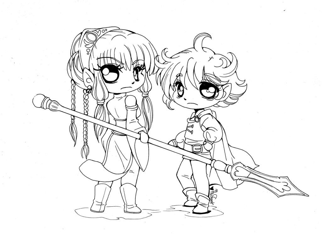 Chibi Coloriage Bestof Photos Chibi Elves Lineart by Yampuff