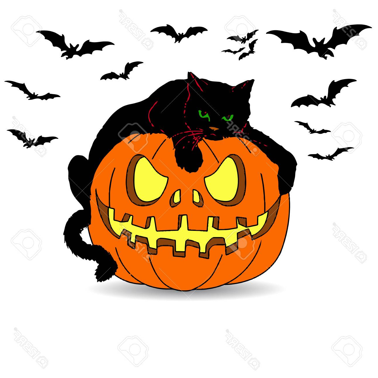 Citrouille D&amp;#039;halloween Dessin Inspirant Stock Carte De Voeux Avec Halloween Dessin Avec Des Citrouilles