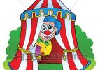 Clown Cirque Dessin Beau Photos Dessin Animé Clown Dans Tente Cirque Clipart