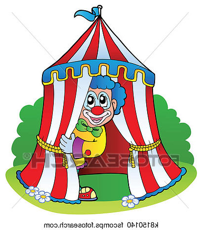 Clown Cirque Dessin Beau Photos Dessin Animé Clown Dans Tente Cirque Clipart