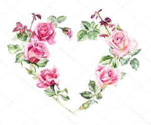 Coeur Dessin Rose Unique Galerie Coeur De Trame De Roses Dessins De Mariage — Graphie
