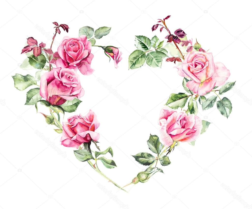 Coeur Dessin Rose Unique Galerie Coeur De Trame De Roses Dessins De Mariage — Graphie