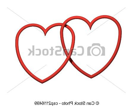 Coeur Entrelacé Dessin Élégant Image Illustration De Entrelacé Cœurs Deux Rouges Cœurs 3d