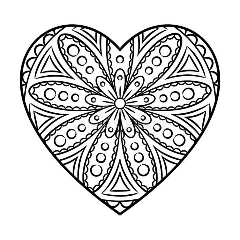 Coeur Mandala Élégant Images Mandala De Coeur De Griffonnage Illustration De Vecteur