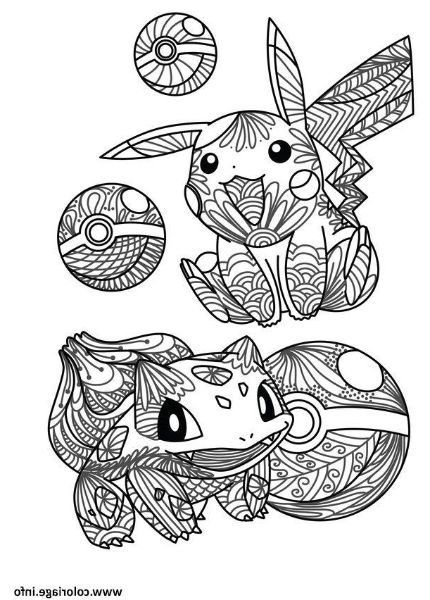Coloriage à Imprimer Pokemon Pikachu Luxe Collection Coloriage Mandala Pokemon Pikachu Bulbizarre Bulbasaur