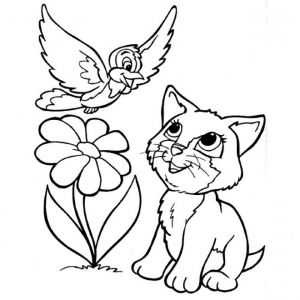 Coloriage De Chats Élégant Image Coloriage Fleur Et Animaux Dessin Gratuit à Imprimer