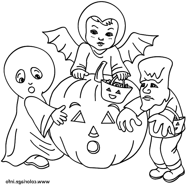 Coloriage De Citrouille Pour Halloween A Imprimer Impressionnant Photos Coloriage 3 Enfants Deguises Pour Halloween Avec Une