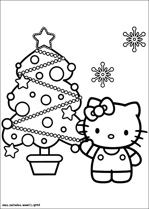 Coloriage De Noel Élégant Photos Coloriage Coloriage D Hello Kitty Et son Sapin De Noël