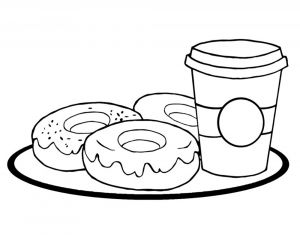 Coloriage Donuts Luxe Image Раскраски Сладости