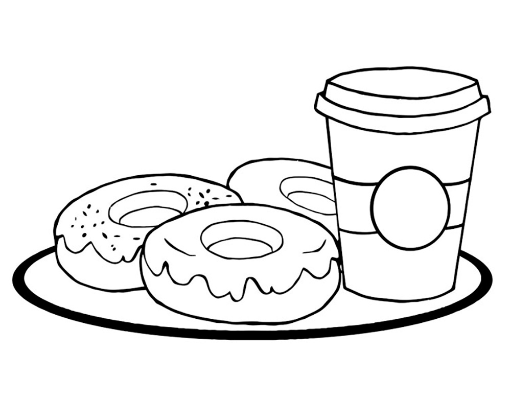 Coloriage Donuts Luxe Image Раскраски Сладости