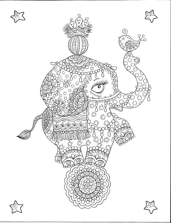 Coloriage éléphant Inspirant Stock Instant Download Cute Circus Elephant Coloring Page Be the