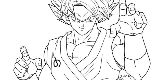 Coloriage Goku Bestof Images Facile Dragon Ball San Goku Super Sayian Blue Coloriage - Coloriage ...